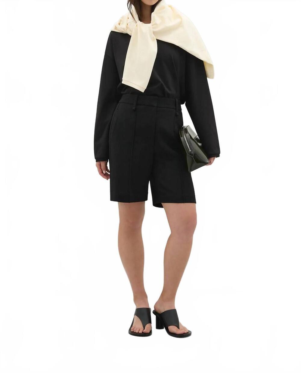 NEW A.EMERY keely pintuck short in black